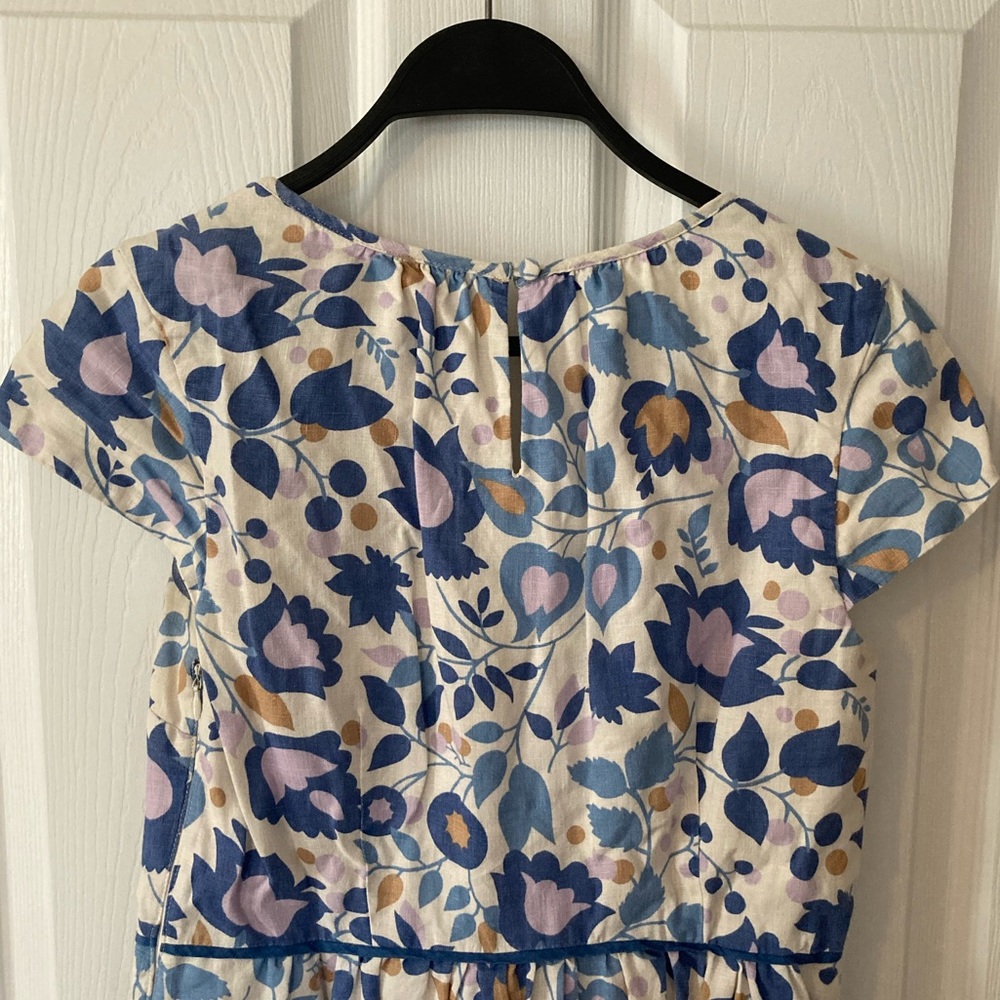 Boden Linen Floral Cap Sleeve Spring Dress Sz 6 - Picture 4 of 7